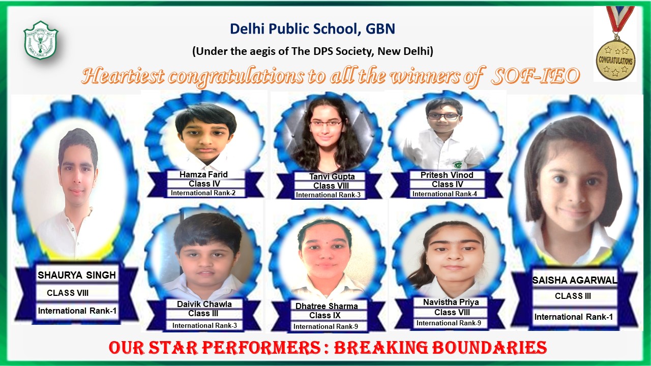 IEO Toppers of DPS, GBN